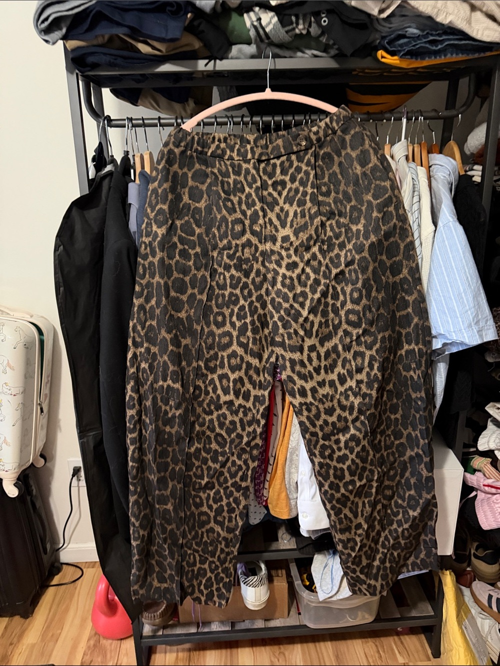 H&M Leopard Print barrel pants - Brown/Black